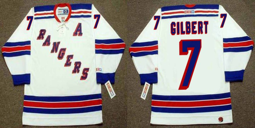 2019 Men New York Rangers 7 Gilbert white CCM NHL jerseys